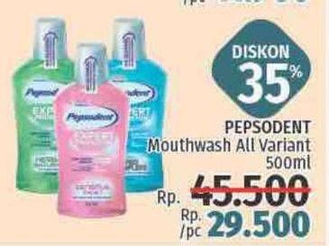 Promo Harga PEPSODENT Mouthwash All Variants 500 ml - LotteMart