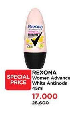 Promo Harga Rexona Deo Roll On Advanced Whitening + Anti Noda 50 ml - Watsons