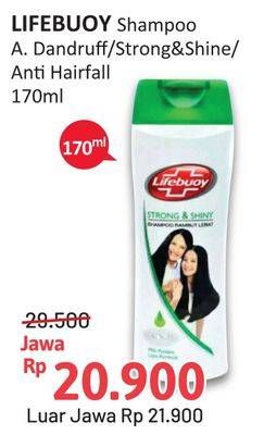 Promo Harga Lifebuoy Shampoo Anti Dandruff, Strong Shiny, Anti Hair Fall 170 ml - Alfamidi