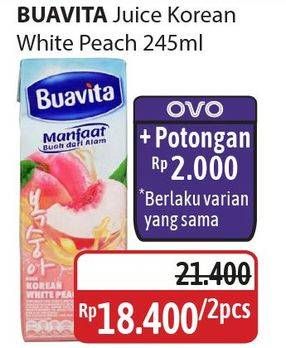 Promo Harga Buavita Fresh Juice Korean White Peach 245 ml - Alfamidi