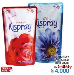 Promo Harga Kispray Pelicin Pakaian Amoris, Bluis 300 ml - LotteMart