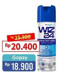 Promo Harga WIZ 24 Disinfectant Spray Surface & Air Clean 300 ml - Alfamart