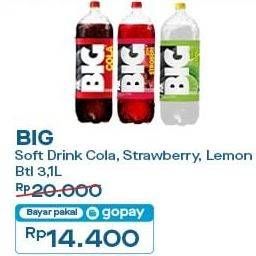Promo Harga Aje Big Cola Minuman Soda Cola, Strawberry, Lemon 3100 ml - Indomaret