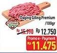 Promo Harga Daging Giling Sapi Premium per 100 gr - Hypermart