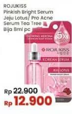 Promo Harga Rojukiss Korean Serum Jeju Lotus Pinkish Bright, Tea Tree Bija Pro Acne 8 ml - Indomaret