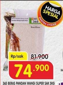 Promo Harga 365 Beras Pandan Wangi Super 5000 gr - Superindo