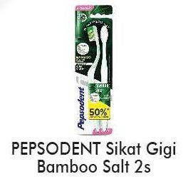 Promo Harga PEPSODENT Sikat Gigi Bamboo Salt 2 pcs - Alfamart