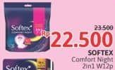 Promo Harga Softex Comfort Night 2 In 1 12 pcs - Alfamidi