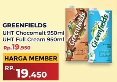 Promo Harga Greenfields UHT Choco Malt, Full Cream 950 ml - Yogya
