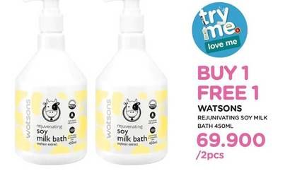 Promo Harga WATSONS Rejuvenating Soy Milk Bath per 2 botol 450 ml - Watsons