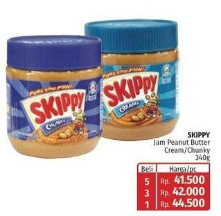 Promo Harga Skippy Peanut Butter Chunky, Creamy 340 gr - Lotte Grosir