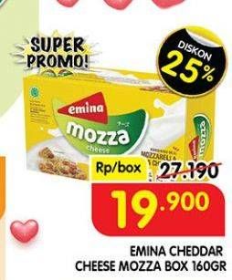Promo Harga Emina Cheddar Cheese Mozza 165 gr - Superindo