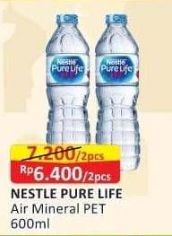 Promo Harga NESTLE Pure Life Air Mineral 600 ml - Alfamart