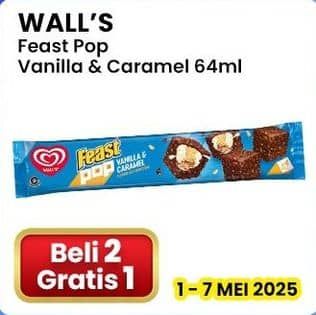 Promo Harga Walls Ice Cream Feast Pop Vanilla Caramel 64 ml - Indomaret