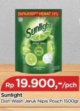 Promo Harga Sunlight Pencuci Piring Jeruk Nipis 100 1500 ml - TIP TOP