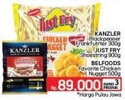 Kanzler Frankfurter/Just Fry French Fries/Belfoods Nugget