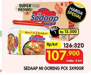Promo Harga Sedaap Mie Goreng Original per 40 pcs 75 gr - Superindo