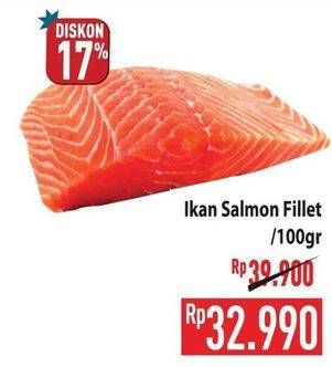 Promo Harga Salmon Fillet per 100 gr - Hypermart