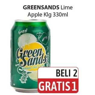 Promo Harga Green Sands Minuman Soda Lime Apple 330 ml - Alfamidi