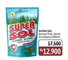 Promo Harga Supersol Karbol Wangi Pine, Sereh, Eucalyptus 800 ml - Alfamidi