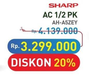 Promo Harga Sharp AH-A5ZEY | AC Standard 1/2PK  - Hypermart
