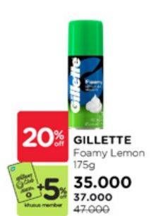 Promo Harga Gillette Foamy Lemon Lime 175 gr - Watsons