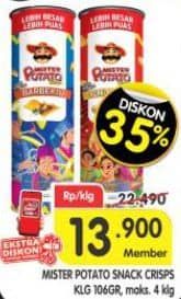 Promo Harga Mister Potato Snack Crisps 100 gr - Superindo