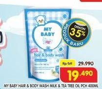 Promo Harga My Baby Hair & Body Wash Care Protect Milk Tea Tree Oil 400 ml - Superindo