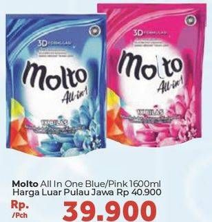 Promo Harga MOLTO All in 1 Pink, Blue 1600 ml - Carrefour