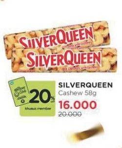 Promo Harga Silver Queen Chocolate Cashew 58 gr - Watsons