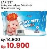 Promo Harga Larisst Baby Wet Wipes Alcohol Free 50 sheet - Indomaret