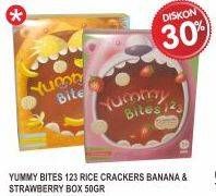 Promo Harga YUMMY BITES Rice Cracker 123 Banana, Strawberry 50 gr - Superindo