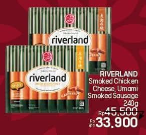 Promo Harga Riverland Sausage Umami Smoked, Smoked Cheddar 240 gr - LotteMart