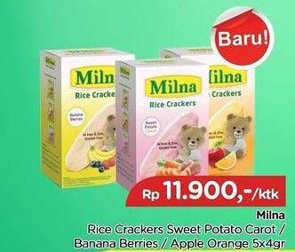 Promo Harga Milna Rice Crackers Sweet Potato Carrot, Banana Berries, Apple Orange 5 pcs - TIP TOP