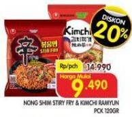Promo Harga Nongshim Noodle Stir Fry, Kimchi Ramyun 120 gr - Superindo