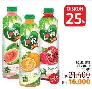 Promo Harga LOVE Juice All Variants 1 ltr - LotteMart