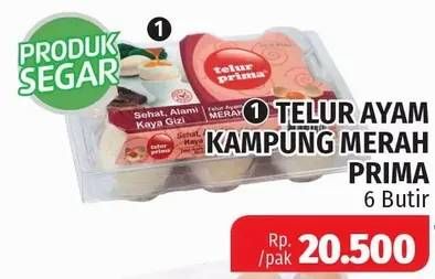 Promo Harga Telur Prima Telur Ayam Kampung Merah 6 pcs - Lotte Grosir