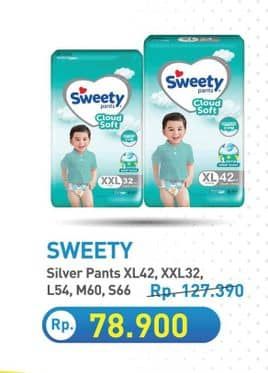 Promo Harga Sweety Silver Pants S66, M60, XL42, XXL36, L54 36 pcs - Hypermart
