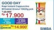 Promo Harga Good Day Cappuccino per 10 sachet 25 gr - Indomaret