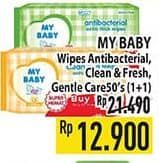 Promo Harga My Baby Wipes Clean Fresh, Gentle Care, Antibacterial 50 pcs - Hypermart