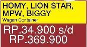 Promo Harga HOMY Wagon Container Box/LION STAR Wagon Container/MPW Wagon Container/BIGGY Container Box  - Yogya