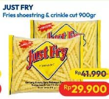 Promo Harga Just Fry French Fries Shoestrings, Crinkle Cut 900 gr - Hypermart