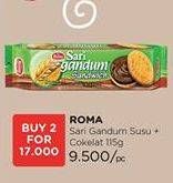 Promo Harga ROMA Sari Gandum Susu + Cokelat 115 gr - Watsons