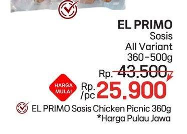 Promo Harga El Primo Sosis All Variants 360 gr - LotteMart
