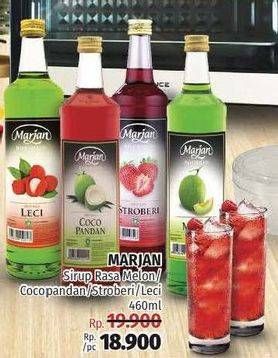 Promo Harga MARJAN Syrup Boudoin Melon, Cocopandan, Stroberi, Leci 460 ml - Lotte Grosir