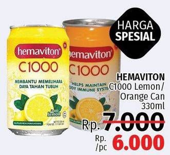 Promo Harga HEMAVITON C1000 Lemon, Orange 330 ml - LotteMart