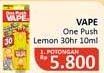 Promo Harga Fumakilla Vape One Push Lemon 30 Hari 10 ml - Alfamidi