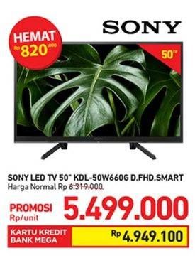 Promo Harga SONY KDL-50W660G | Smart TV LED 50 inch  - Carrefour