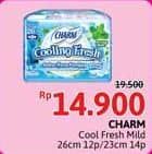 Promo Harga Charm Cooling Fresh Sejuk Wing 26cm, Wing 23cm 12 pcs - Alfamidi