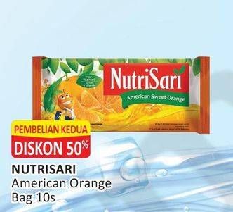 Promo Harga NUTRISARI Powder Drink American Sweet Orange 10 sachet - Alfamart